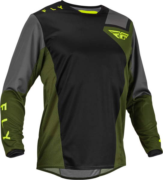 Tricou MX Fly Kinetic Jet Negru/Olive/Fluo Galben L +, 1, nordicamoto.ro