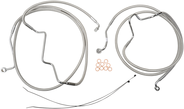 Designer Series Dot Front Lower Brake Line Kit Silver, Polished, 1, nordicamoto.ro