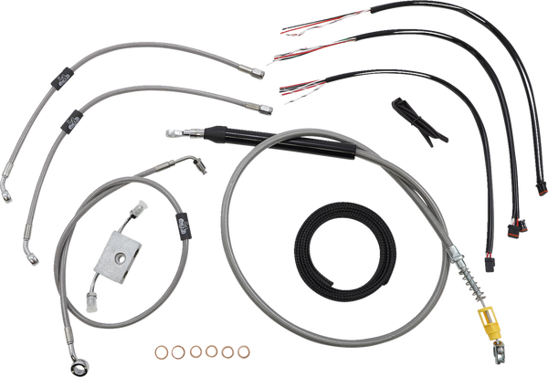 Complete Stainless Braided Handlebar Cable/brake Line Kit Silver, 1, nordicamoto.ro