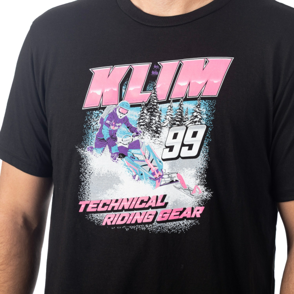 Klim Speedway Tri-blend póló, fekete – Knockout Pink, 9, nordicamoto.ro
