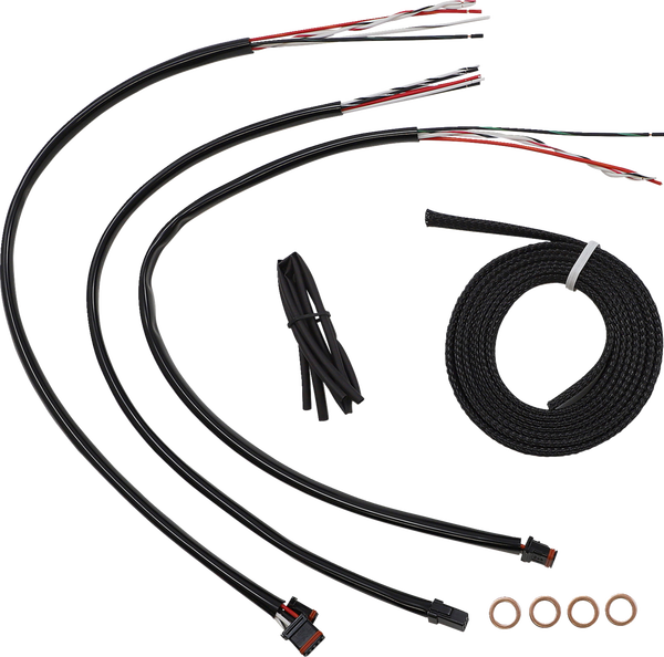 Complete Black Vinyl Braided Handlebar Cable/brake Line Kit Black, 1, nordicamoto.ro