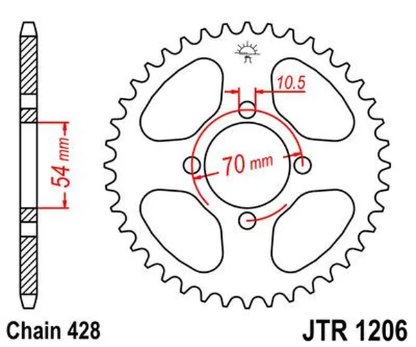 JT SPROCKETS hátsó lánckerék, természetes színű, 2, nordicamoto.ro