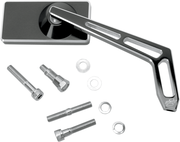 Billet Aluminum Mirrors With Clear Glass Black, 1, nordicamoto.ro