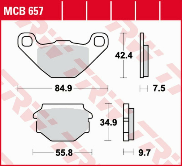 TRW Organic hátsó fékbetétek az APRILIA SX 125 '08–'14 / GILERA EGALET 50 '95–'99 / MUZ BAGHIRA / MASTIFF 660 '97–'07 / SUPERMOTO 660 '06–'08 / SACHS 50/125 '95–'02 modellekhez / ROADSTER 650 '00–'02, 1, nordicamoto.ro