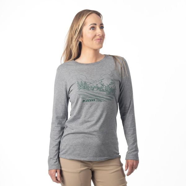 Klim Haven Tri-blend hosszú ujjú női póló, szürke melírozott – Rain Forest, 9, nordicamoto.ro