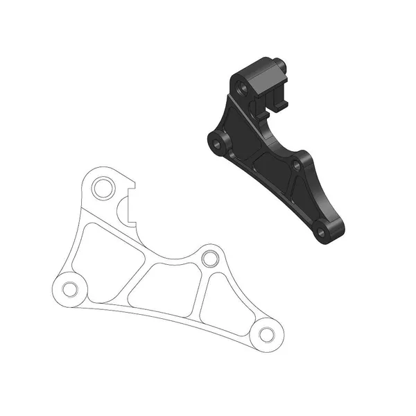 Supermoto utcai tárcsafogó-adapter fekete, 1, nordicamoto.ro