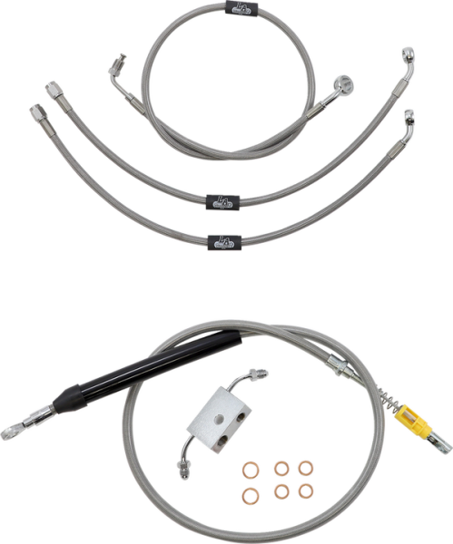Standard Stainless Braided Handlebar Cable/brake Line Kit Silver, 3, nordicamoto.ro
