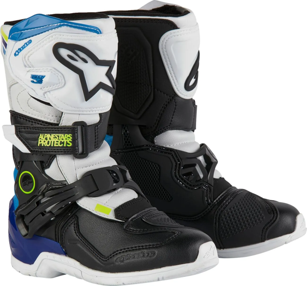 Alpinestars Tech 3s gyermekcsizma, fehér/fekete/kék, 29-es méret, 1, nordicamoto.ro
