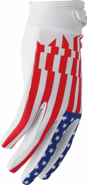 THOR Launchmode Patriot kesztyű, fehér/piros/kék, 6, nordicamoto.ro