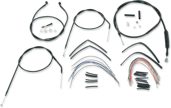 Complete Black Vinyl Handlebar Cable/line Kit For Ape Hanger Handlebars Black, 1, nordicamoto.ro