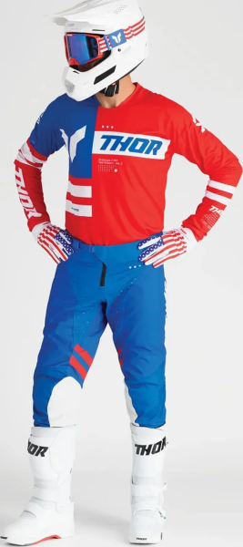 THOR Launchmode Patriot kesztyű, fehér/piros/kék, 12, nordicamoto.ro