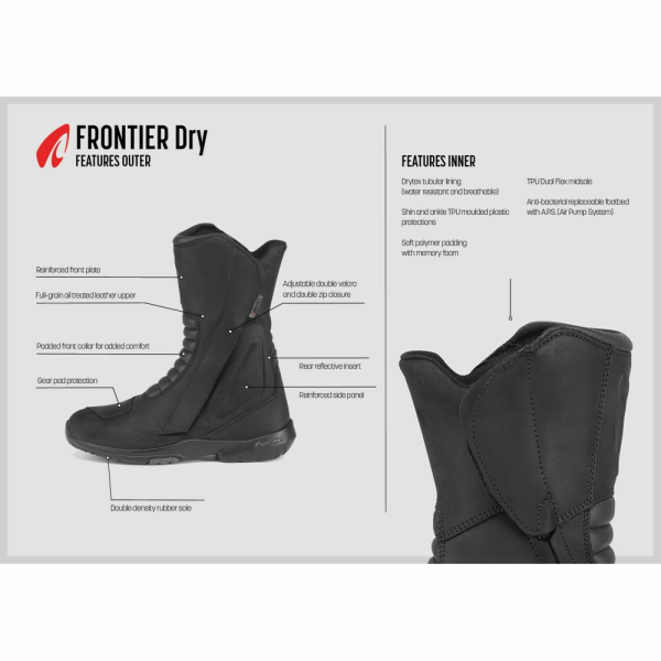 Forma Frontier Dry Black csizma FORT100W-99, 41-es méret, 2, nordicamoto.ro
