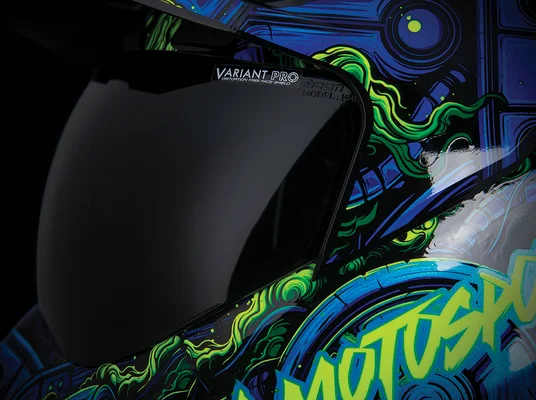 Casca Icon Variant Pro™ Willy Pete Black/Blue/Fluorescent Green/Green S, 10, nordicamoto.ro