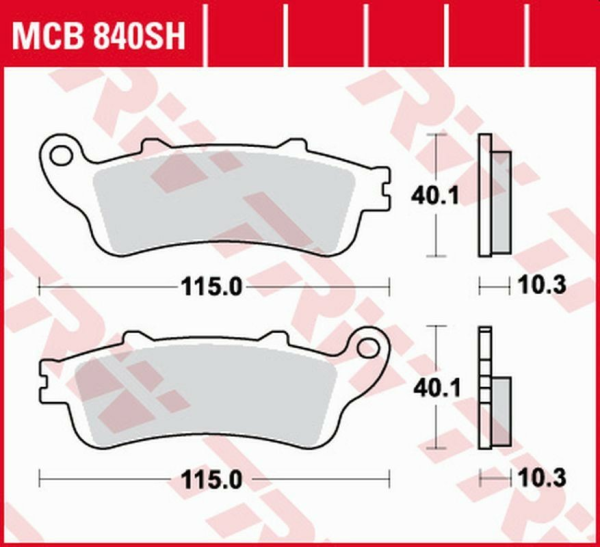 TRW szinterezett hátsó fékbetétek STREET HONDA GL 1800 GOLD WING '01–'17 / VFR 800F '06–'13 / XL 1000V VARADERO '04–'11 / CBR 1100XX '97–'08 / ST 1100/1300 PANEUROPEAN '96–'07 / VTX 1800 '02–'08, 1, nordicamoto.ro