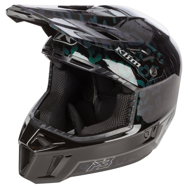 Klim F3 Carbon ECE Unruly fekete–fehér motoros sisak, 35, nordicamoto.ro
