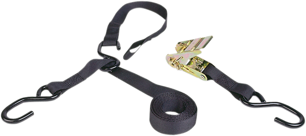 8-ft. Triple-hook Ratchet Tie-down With Soft Hook Black, 1, nordicamoto.ro