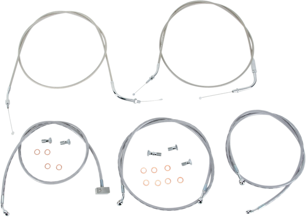 Stainless Handlebar Cable/line Kit Silver, 1, nordicamoto.ro
