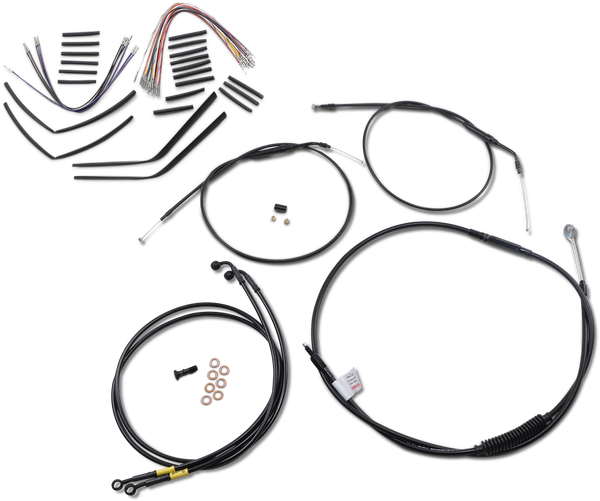 Complete Black Vinyl Handlebar Cable/line Kit For Ape Hanger Handlebars Black, 1, nordicamoto.ro