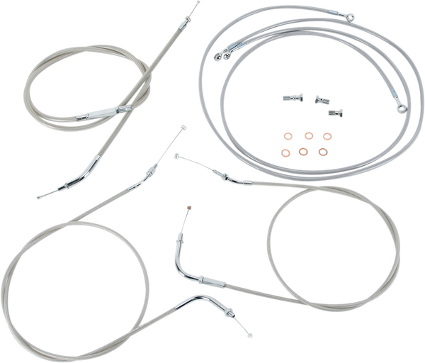 Stainless Handlebar Cable/line Kit Silver, 1, nordicamoto.ro