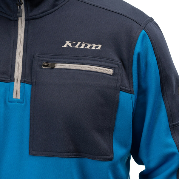 Pulover Klim Glacier 1/4 Zip Mid Layer Dark Olive - Black, 6, nordicamoto.ro
