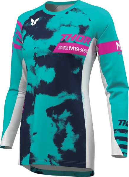 Tricou Dama Thor Launchmode Bleach Alb/Albastru M, 8, nordicamoto.ro