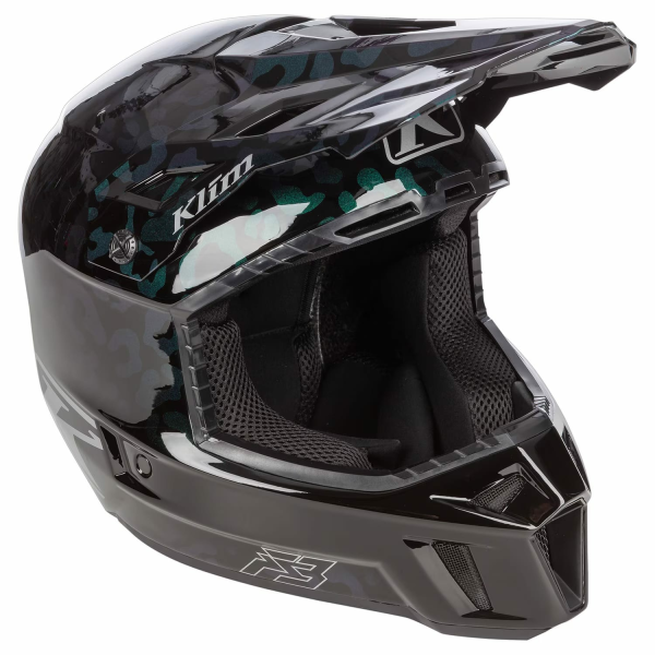 Klim F3 Carbon ECE Unruly fekete–fehér motoros sisak, 29, nordicamoto.ro