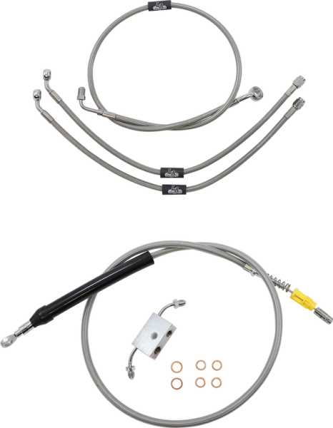 Standard Stainless Braided Handlebar Cable/brake Line Kit Silver, 2, nordicamoto.ro