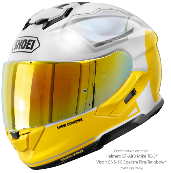 SHOEI GT-AIR3 MIKE TC-3 teljes arcú sisak, Alb/Galben (fehér/sárga), S-es méret, 6, nordicamoto.ro