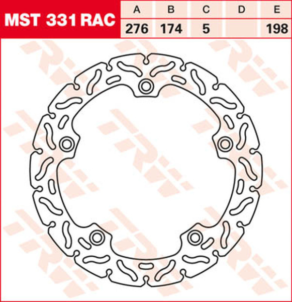 Contoured Fixed Brake Rotor, 1, nordicamoto.ro