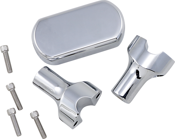 Solid Handlebar Riser & Top Clamp Kit Silver, 1, nordicamoto.ro