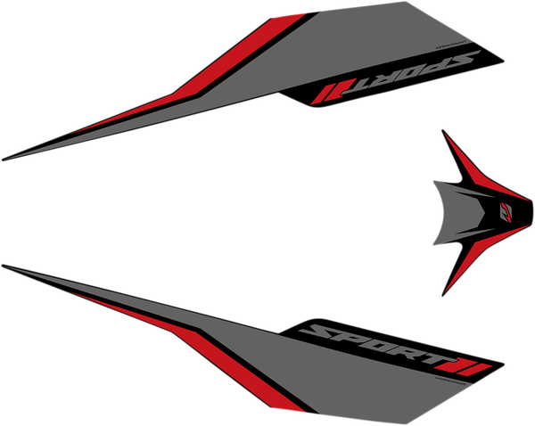 Scooter Decals Black, Gray, Red, 3, nordicamoto.ro