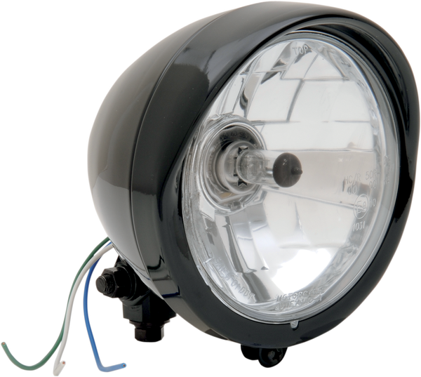 Diamond-style Bottom-mount 5-3/4(r) Headlight Assemblies Black, 1, nordicamoto.ro
