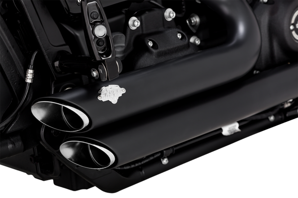 Shortshots Staggered Exhaust System Black, Matte Black, 3, nordicamoto.ro