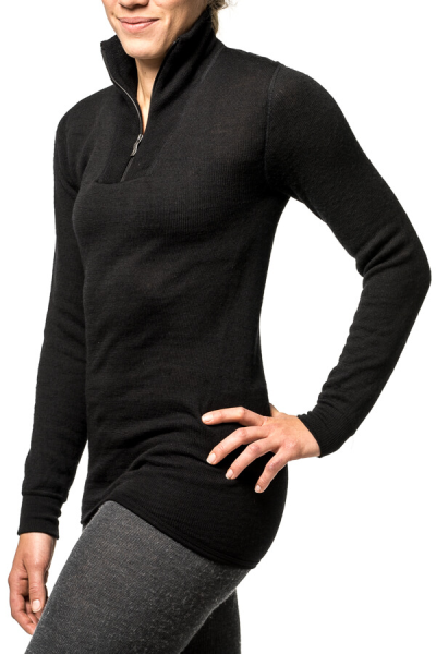 Woolpower Zip Turtleneck 400 Merino Mid layer black S, 2, nordicamoto.ro