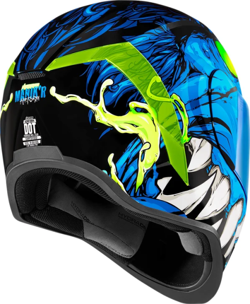 Casca Icon Airform™ Manik'R Black/Blue/Fluorescent Green/White S, 8, nordicamoto.ro