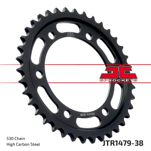 JT SPROCKETS Indukciós edzésű hátsó lánckerék, fekete cinkbevonatú, fekete, cink, 1, nordicamoto.ro