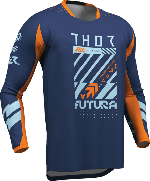 Thor Launchmode Futura gyerek póló, kék/narancssárga, XL, 1, nordicamoto.ro
