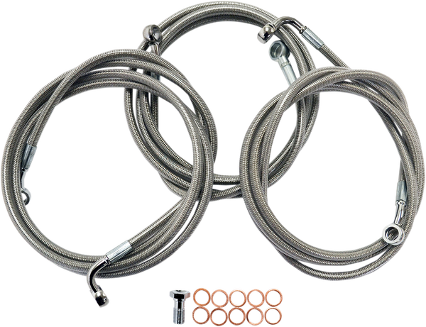 Stainless Steel Brake Line Kit Silver 38 cm - 43 cm (15' - 17'), 1, nordicamoto.ro