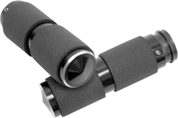 Rubber Custom Grips Black, Silver, 1, nordicamoto.ro