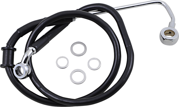 Extended Length Stainless Steel Brake Line Black, Vinyl Coated Oversize [+51 mm (2'')], 1, nordicamoto.ro