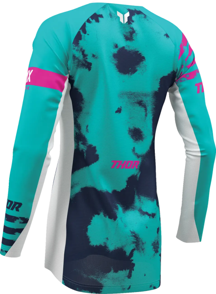 Tricou Dama Thor Launchmode Bleach Alb/Albastru M, 9, nordicamoto.ro