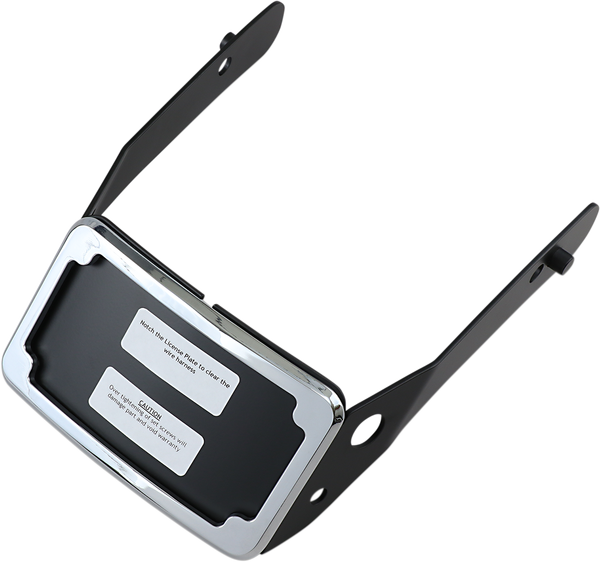 Curved License Plate Frame And Mount With License Plate Light Chrome, 2, nordicamoto.ro