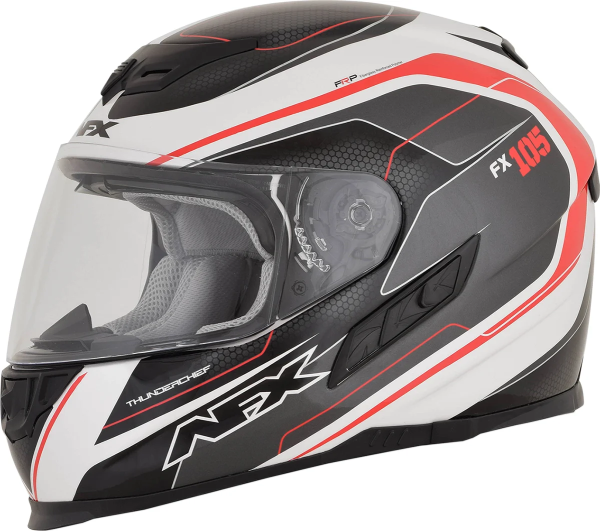 Fx-105 Thunderchief Street Helmet Black/white/red 2x-large Black, Red, White 2XL, 1, nordicamoto.ro