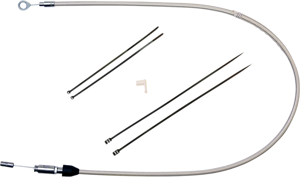Polished Stainless Quick Connect Upper Clutch Cable Silver, 1, nordicamoto.ro
