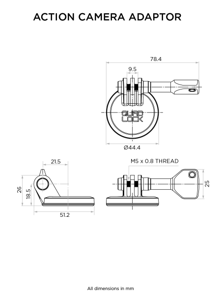 Quad Lock adapter akciókamerához, 2, nordicamoto.ro