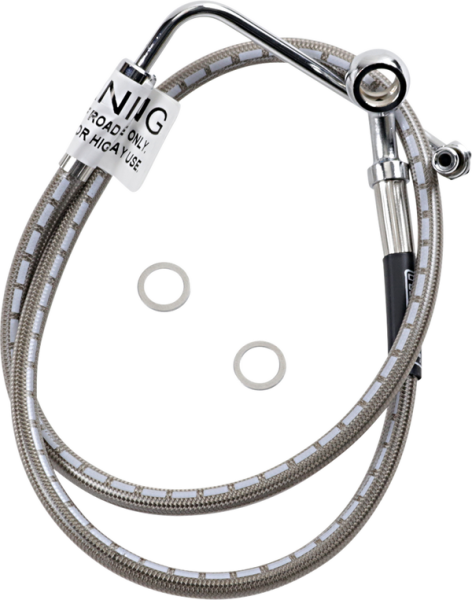 Cycleflex Extended Length Front Brake Line Kit Silver, Polished Oversize [+152 mm (6'')], 1, nordicamoto.ro