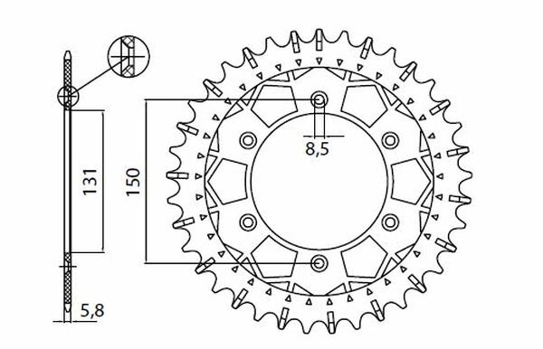 Works Z Steel Rear Sprocket Natural, 1, nordicamoto.ro