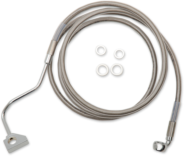 Extended Length Stainless Steel Brake Line Kit Silver, Clear-coated Oversize [+152 mm (6'')], 1, nordicamoto.ro