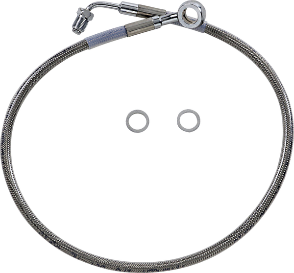 Extended Length Stainless Steel Brake Line Silver, Clear-coated Oversize [+102 mm (4'')], 1, nordicamoto.ro