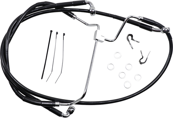 Extended Length Black Vinyl Brake Line Kit Black Oversize [+254 mm (10'')], 1, nordicamoto.ro